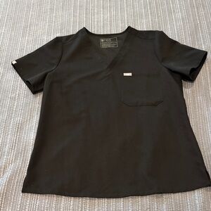 Figs Black Woman’s V-Neck Scrub Top